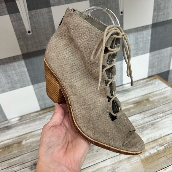 Eileen Fisher Slew Lace Up Peep Toe Bootie - Picture 2 of 13